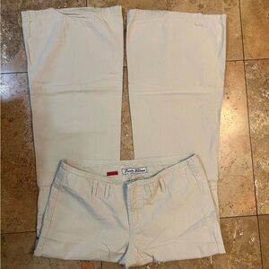 Vintage Y2K Paris Blues Khaki Tan Flare Pants size 7